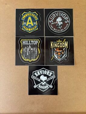 The Walking Dead Patch Sticker Bundle - Black, Yellow, White
